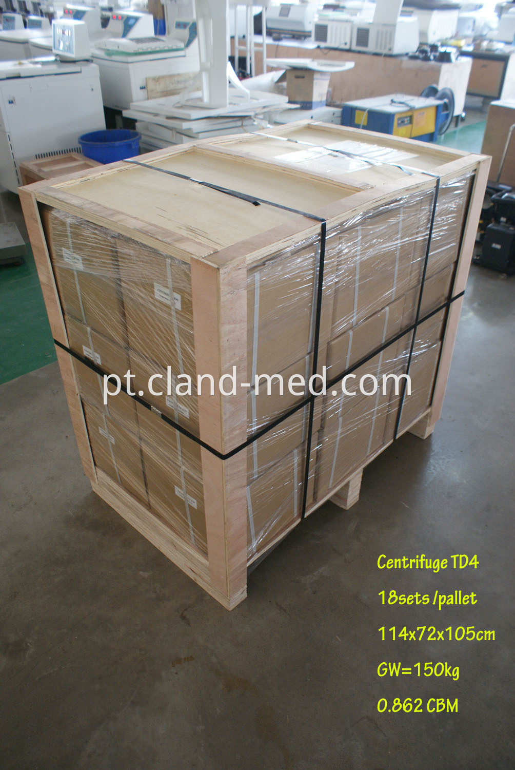 TD4 18sets per pallet 114x72x105cm GW=150kg